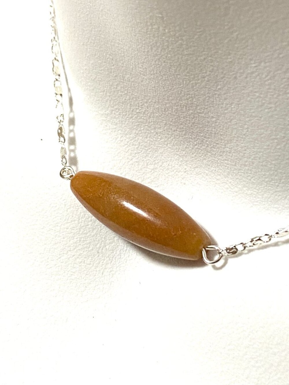 2/$20,Burnt Orange Aventurine Short Necklace, Genuine Gemstone & Stainless Chain